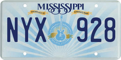 MS license plate NYX928
