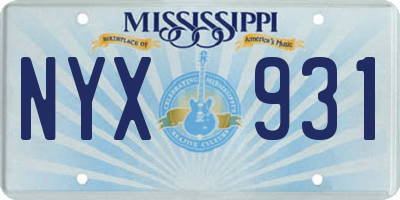 MS license plate NYX931