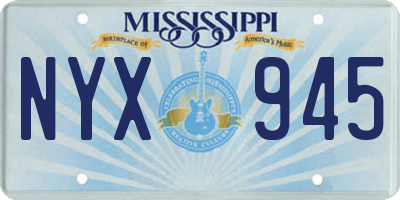 MS license plate NYX945