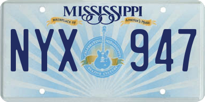 MS license plate NYX947