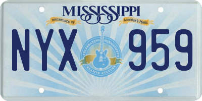 MS license plate NYX959