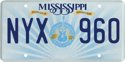 MS license plate NYX960