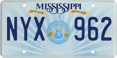 MS license plate NYX962