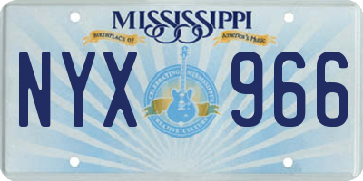 MS license plate NYX966