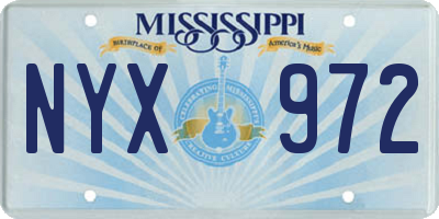 MS license plate NYX972