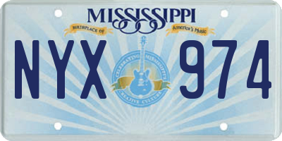MS license plate NYX974