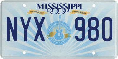 MS license plate NYX980