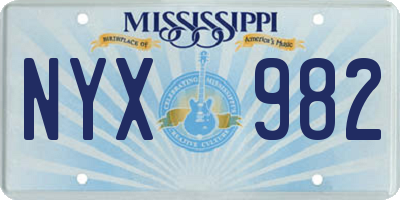 MS license plate NYX982