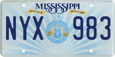 MS license plate NYX983