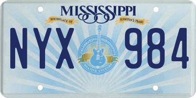 MS license plate NYX984
