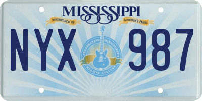 MS license plate NYX987