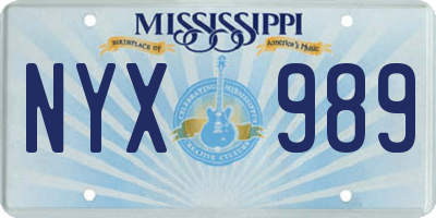 MS license plate NYX989