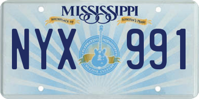 MS license plate NYX991