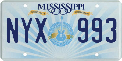 MS license plate NYX993