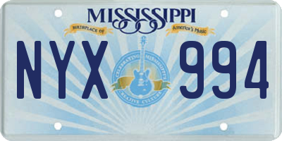 MS license plate NYX994
