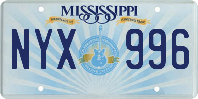 MS license plate NYX996