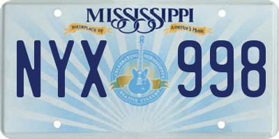 MS license plate NYX998