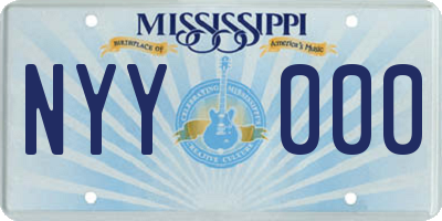MS license plate NYY000