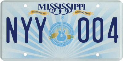 MS license plate NYY004