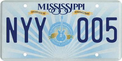 MS license plate NYY005