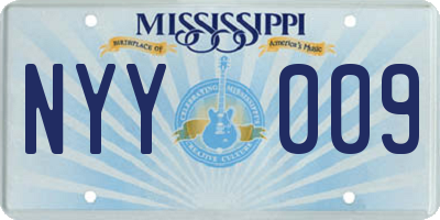 MS license plate NYY009