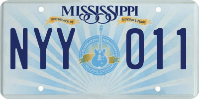 MS license plate NYY011