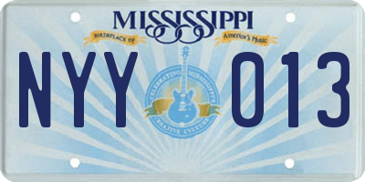 MS license plate NYY013