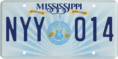 MS license plate NYY014