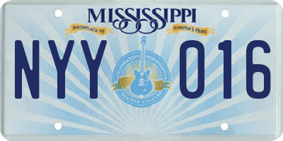 MS license plate NYY016