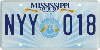 MS license plate NYY018