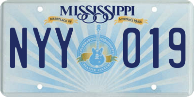 MS license plate NYY019
