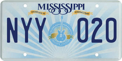 MS license plate NYY020