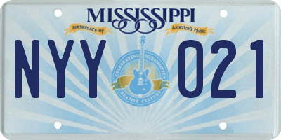 MS license plate NYY021