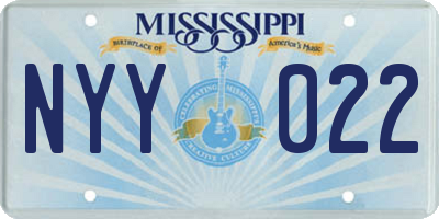 MS license plate NYY022