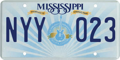 MS license plate NYY023