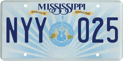 MS license plate NYY025