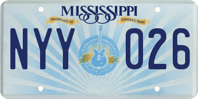 MS license plate NYY026