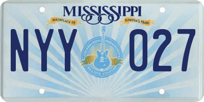 MS license plate NYY027