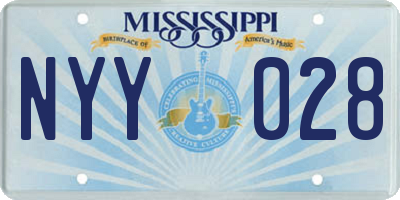 MS license plate NYY028