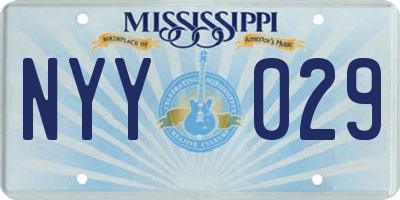 MS license plate NYY029