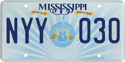 MS license plate NYY030