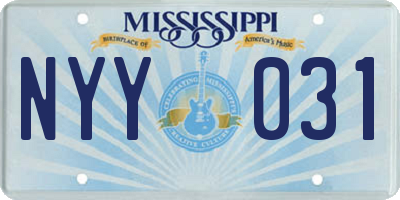MS license plate NYY031