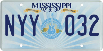MS license plate NYY032