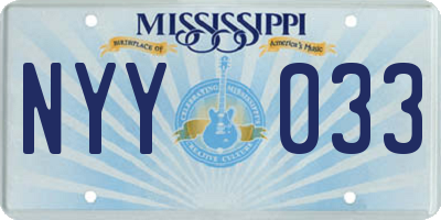 MS license plate NYY033