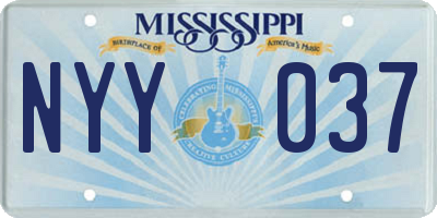 MS license plate NYY037