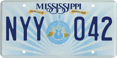 MS license plate NYY042
