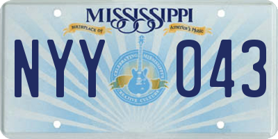 MS license plate NYY043
