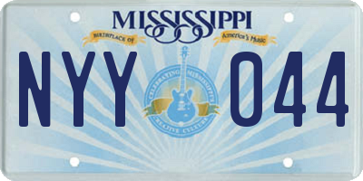 MS license plate NYY044