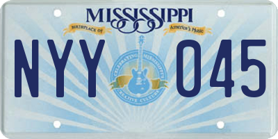 MS license plate NYY045