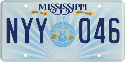 MS license plate NYY046